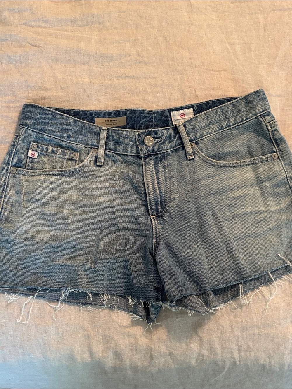AG Adriano Goldschmied Light Blue Denim Jean Shorts